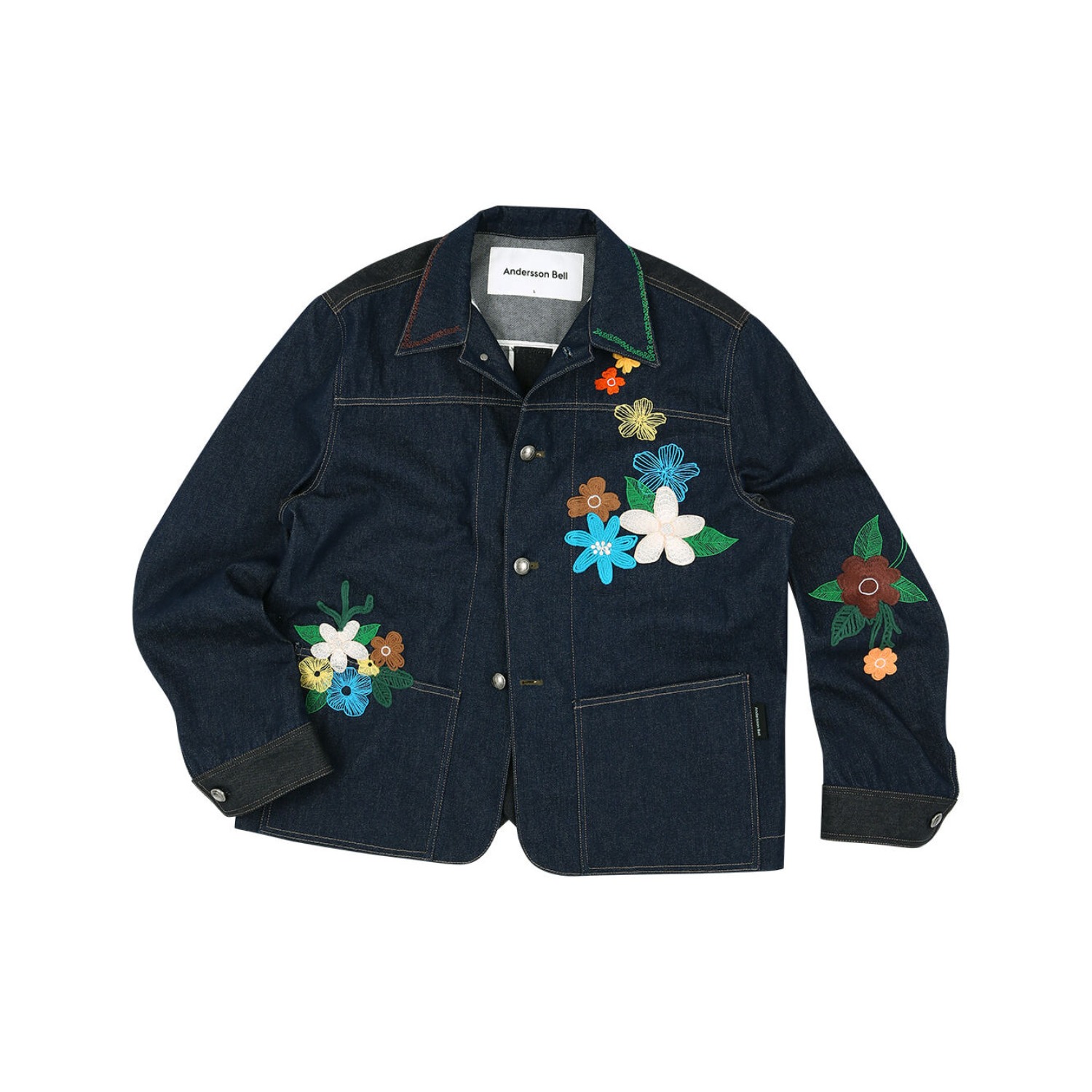 FLOWER EMBROIDERY CHORE JACKET